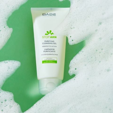 Sữa Rửa Mặt BABE Stop AKN Purifying Cleansing Gel Cho Da Dầu Mụn