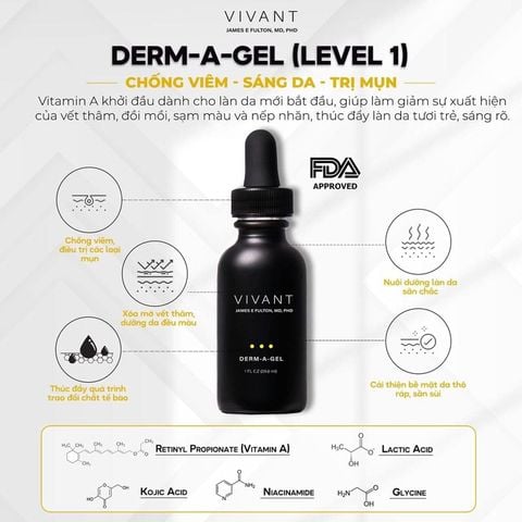 Vivant Derm-A-Gel - Serum giảm nếp nhăn, đều màu da