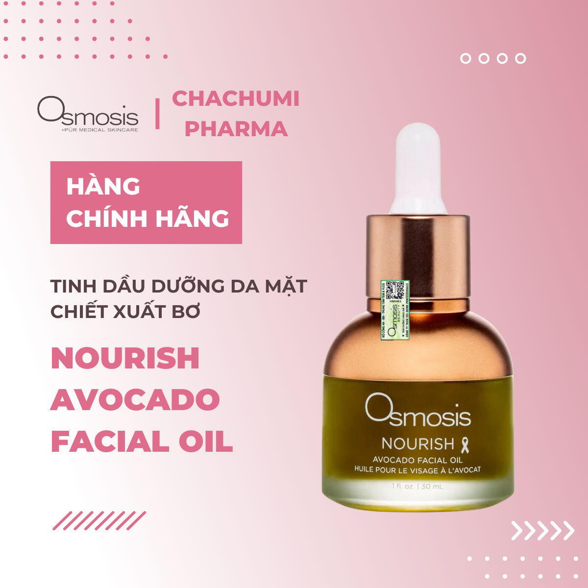 Osmosis Immerse Restorative - Nourish Avocado Facial Oil - Tinh Dầu Dưỡng Phục Hồi Da Mặt 30 ml