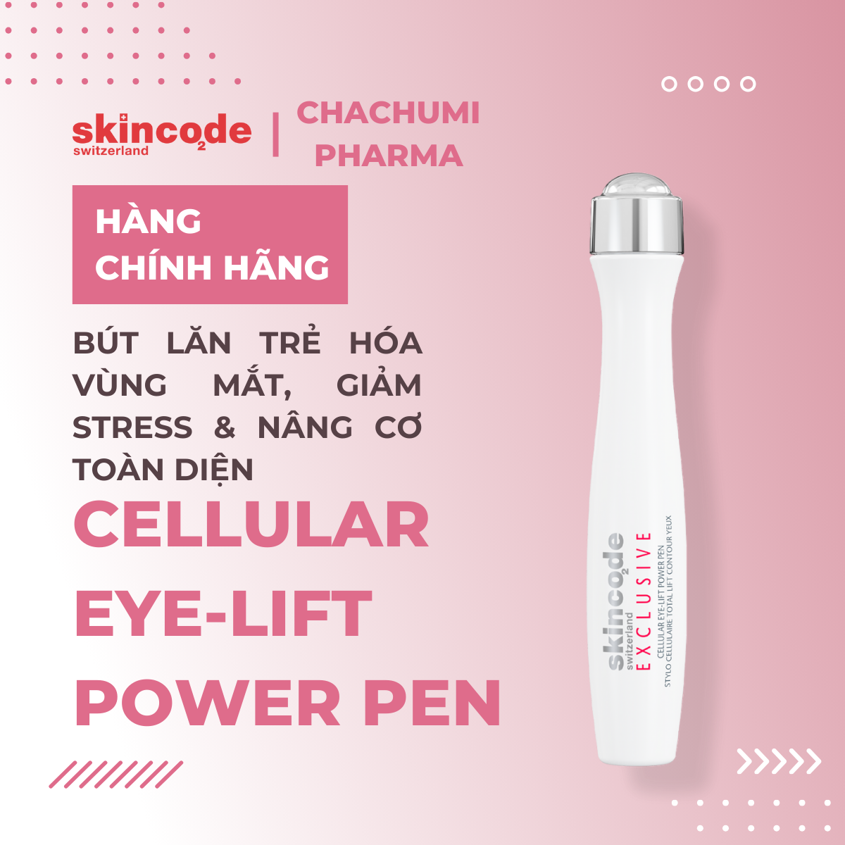 Skincode Cellular Eye-Lift Power Pen - Bút lăn thần kỳ đặc trị trẻ hóa vùng mắt, giảm stress & nâng cơ toàn diện