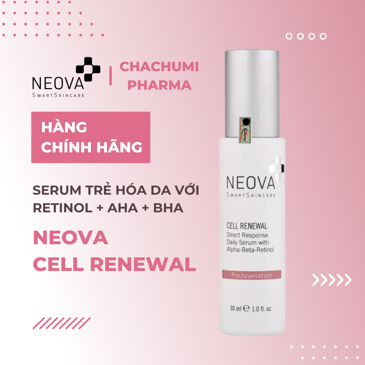 Neova Cell Renewal 30ml - Serum trẻ hóa da với Retinol + AHA + BHA