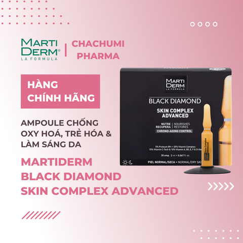 MartiDerm Black Diamond Skin Complex Advanced - Ampoule Chống Oxy Hoá, Trẻ Hóa & Làm Sáng Da