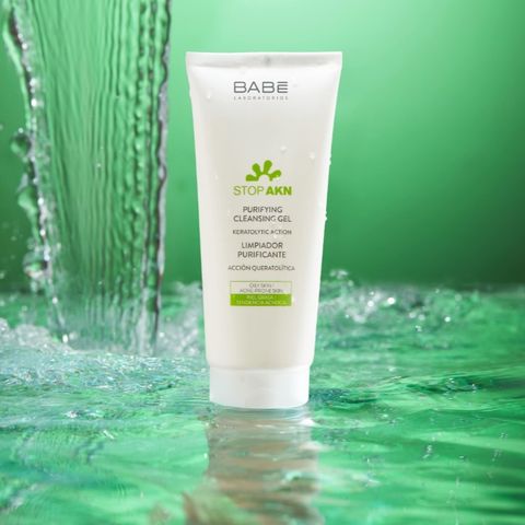 Sữa Rửa Mặt BABE Stop AKN Purifying Cleansing Gel Cho Da Dầu Mụn