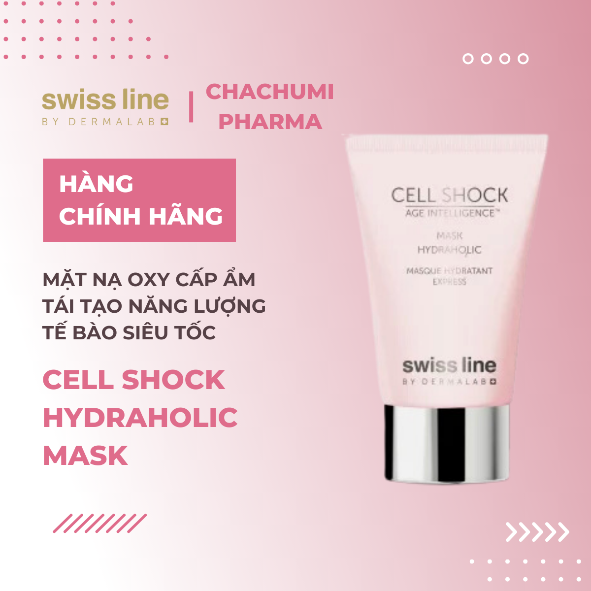 Swissline Cell Shock Age Intelligence Hydraholic Mask - Mặt nạ oxy cấp ẩm tái tạo năng lượng tế bào siêu tốc