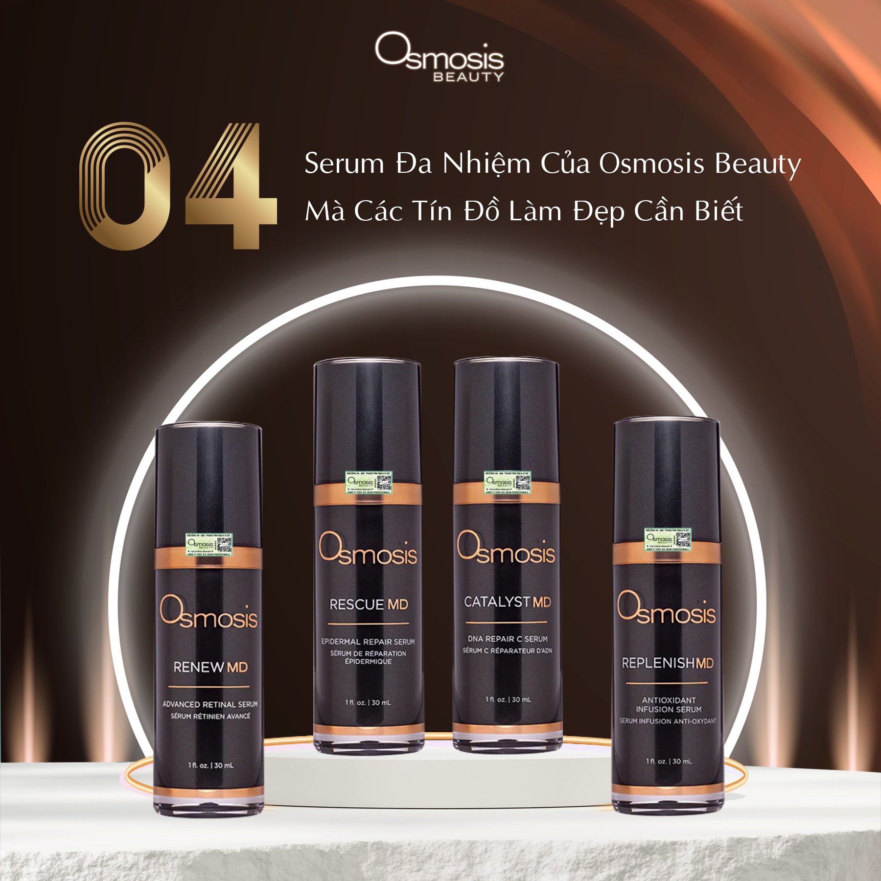 Osmosis Replenish MD Antoxidant Infusion - Serum Chống Lão Hoá, Tăng Sinh Collagen Chuyên Sâu