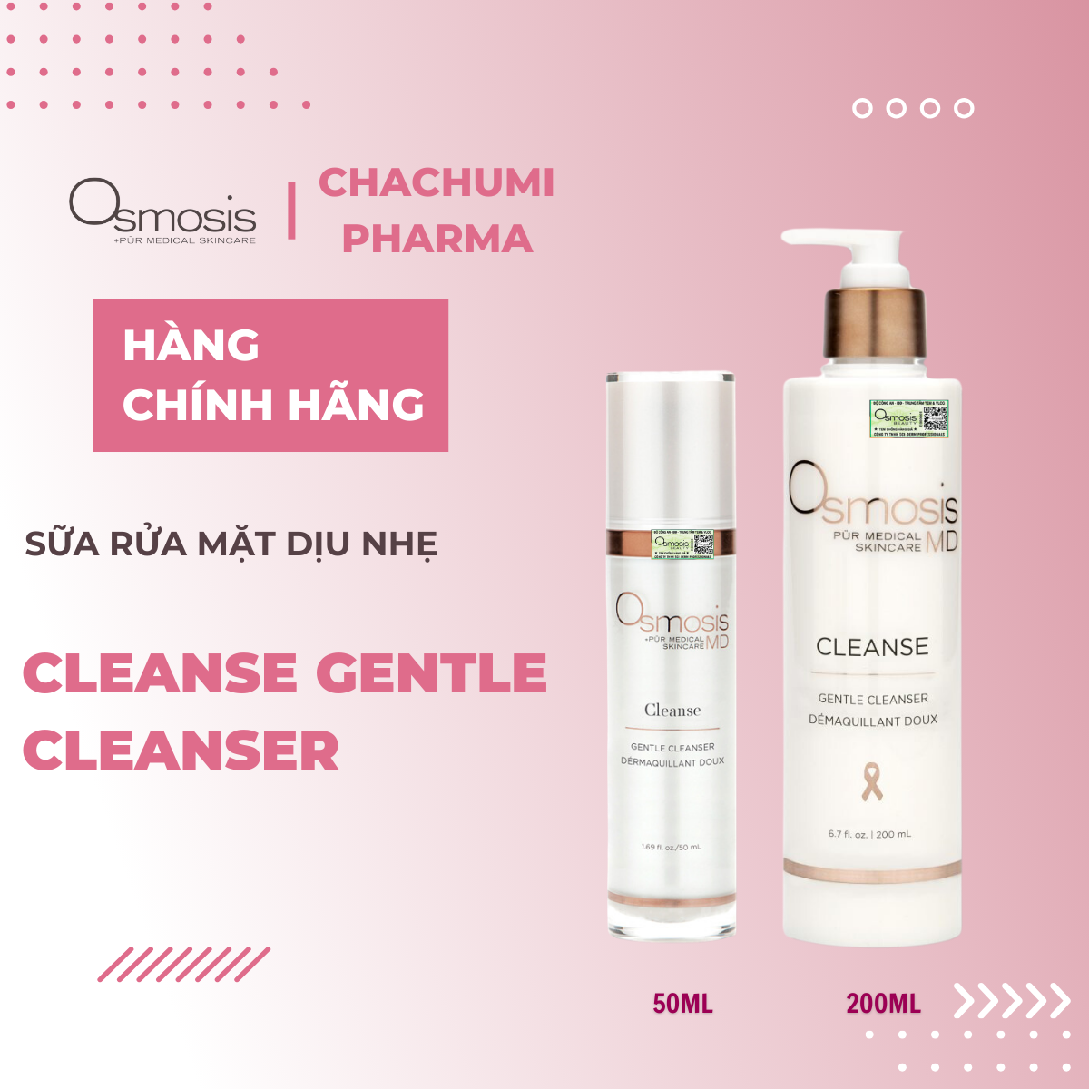 Sữa Rửa Mặt Osmosis Cleanse Gentle - Deep Clean Detox - Purify Enzyme Cleanser