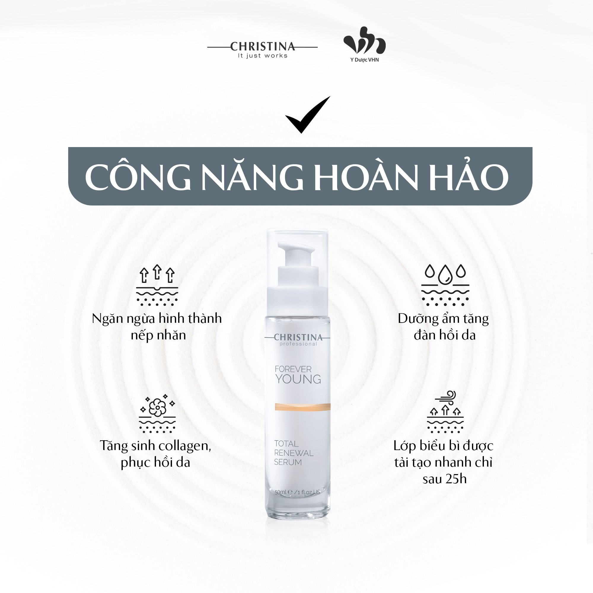 Serum Forever Young Total Renewal Christina Giúp Phục Hồi, Chống Lão Hóa, Da Căng Bóng 50ml