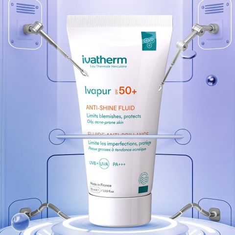 Ivatherm IVAPUR Anti-Shine Fluid - Kem chống nắng kiềm dầu SPF50+ 50ml