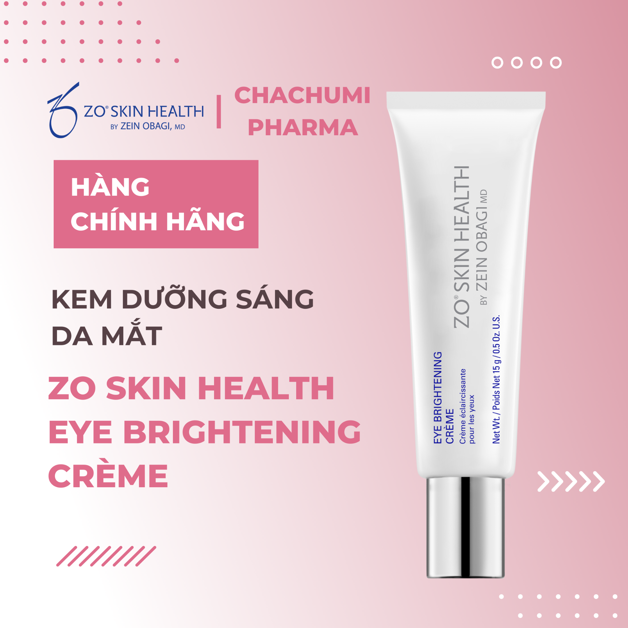 ZO SKIN HEALTH EYE BRIGHTENING CREME - KEM DƯỠNG SÁNG DA MẮT