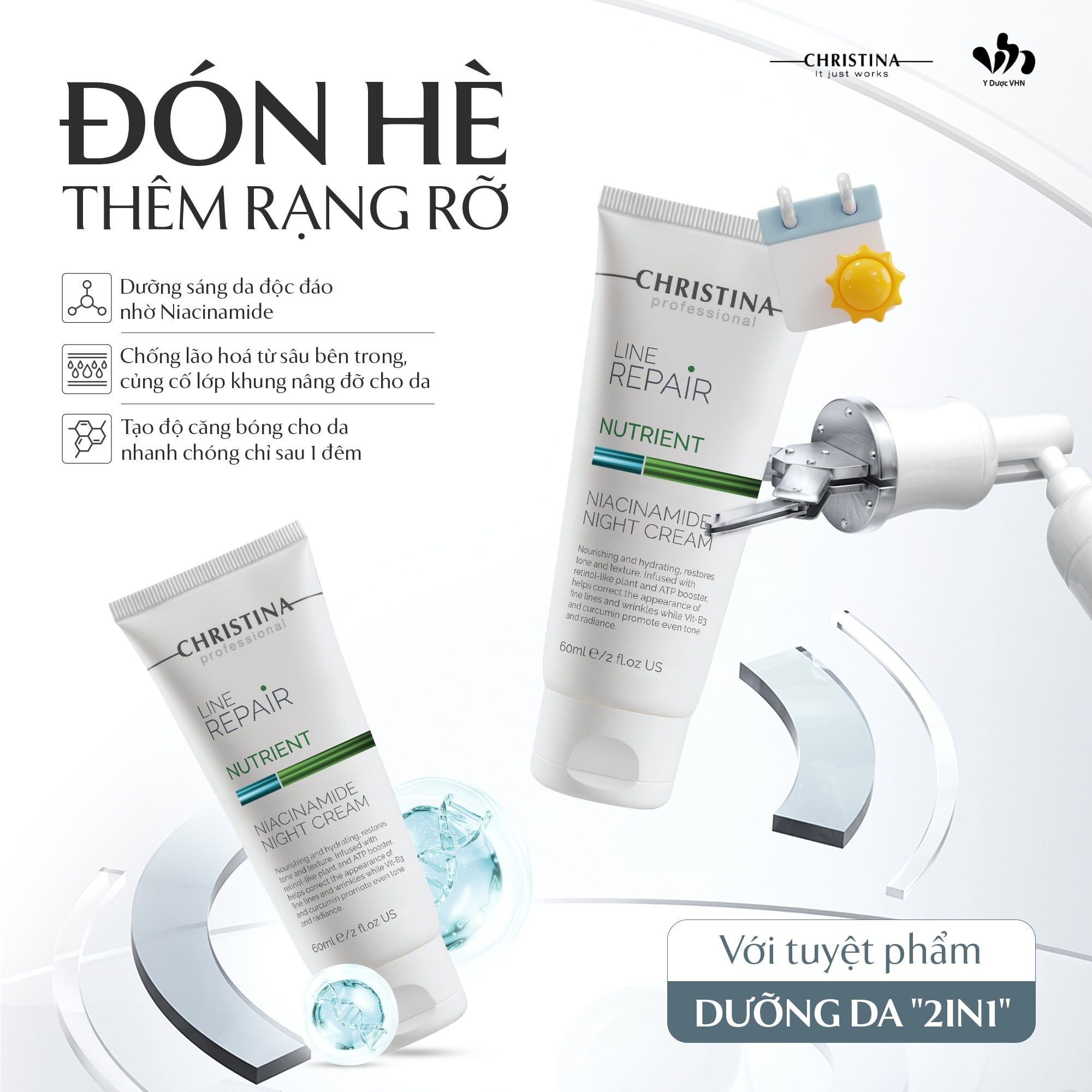 Kem Dưỡng Christina Line Repair Niacinamide Night Cream Phục Hồi Và Làm Sáng Da Ban Đêm 60ml