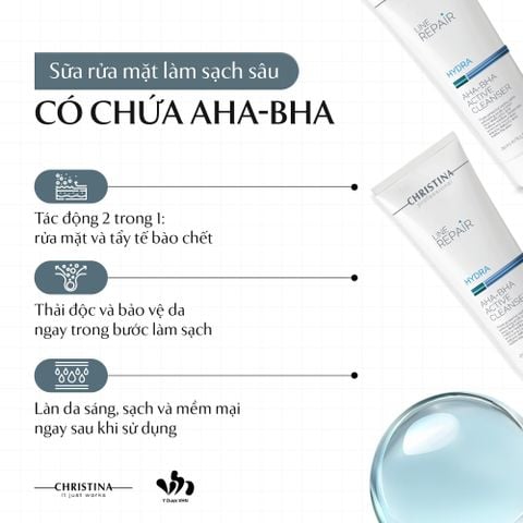 Christina Line Repair AHA BHA Active Cleanser - Sữa Rửa Mặt Làm Sạch Sâu Có Chứa AHA BHA 250ml