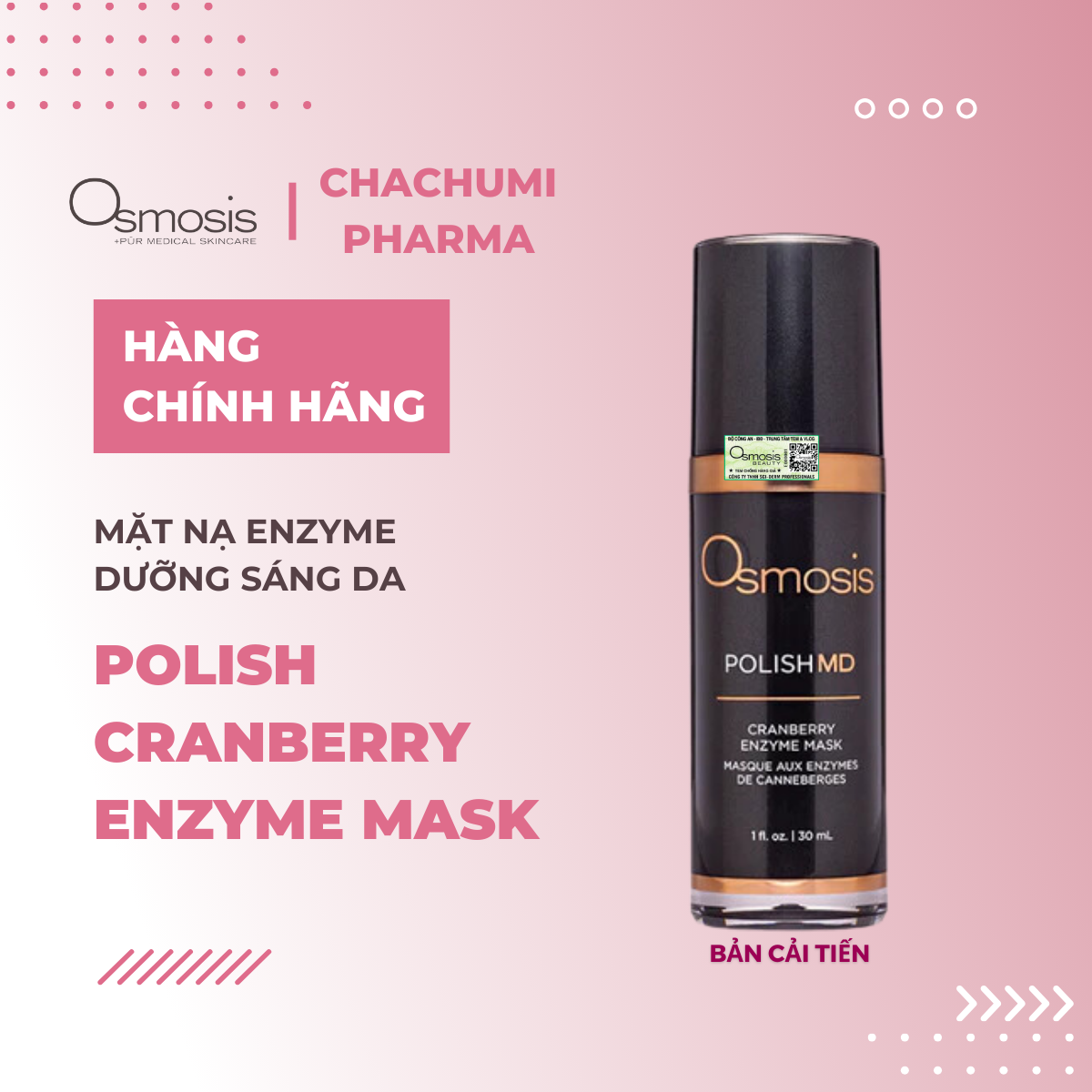 Osmosis Polish MD Cranberry Enzyme Mask - Mặt Nạ Enzyme Dưỡng Sáng Da Chiết Xuất Nam Việt Quất