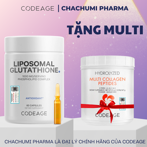[TẶNG FULLSIZE] Viên Uống Glutathione 1000mg Codeage Trắng Da, Giảm Nám Tàn Nhang