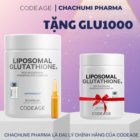 [TẶNG FULLSIZE] Viên Uống Glutathione 1000mg Codeage Trắng Da, Giảm Nám Tàn Nhang