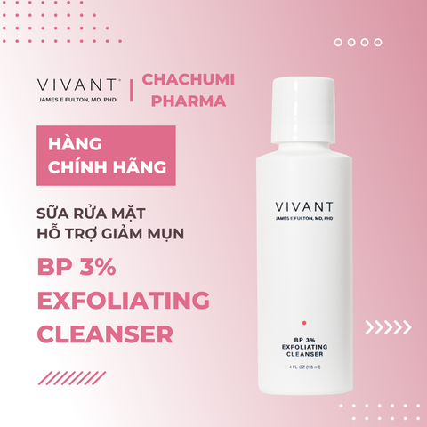 Vivant BP 3% Exfoliating Cleanser 118.3ml - Sữa rửa mặt tẩy tế bào chết