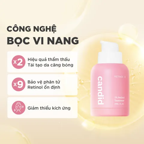 CANDID Retinol Treatment - Tinh Chất Retinol 0.5% 1% Hỗ Trợ Cải Thiện Nền Da  30ml