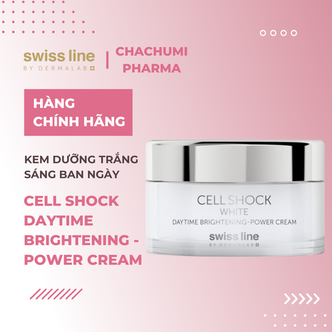 Swissline Cell Shock White Daytime Brightening Power Cream - Kem trắng sáng da ban ngày, hiệu chỉnh phản chiếu quang học, chống ô nhiễm & các rối loạn sắc tố da