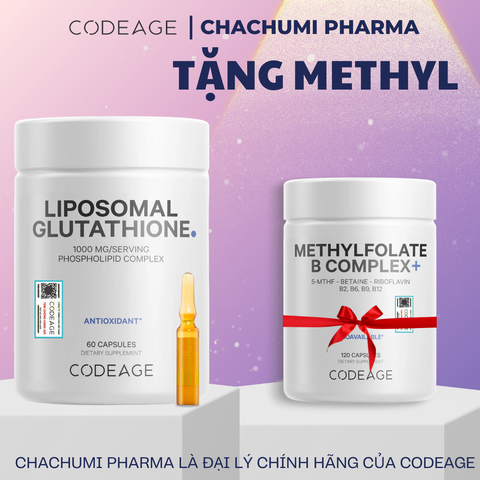 [TẶNG FULLSIZE] Viên Uống Glutathione 1000mg Codeage Trắng Da, Giảm Nám Tàn Nhang