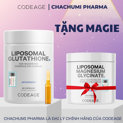 [TẶNG FULLSIZE] Viên Uống Glutathione 1000mg Codeage Trắng Da, Giảm Nám Tàn Nhang
