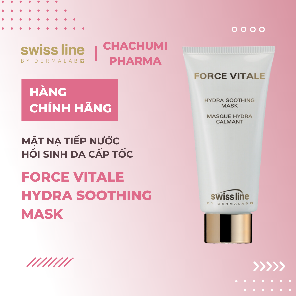 Swissline Force Vitale Hydra Soothing Mask - Mặt nạ tiếp nước khôi phục độ ẩm tế bào, hồi sinh làn da cấp tốc