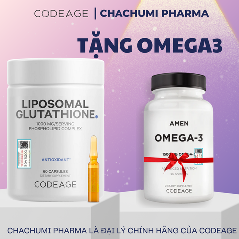 [TẶNG FULLSIZE] Viên Uống Glutathione 1000mg Codeage Trắng Da, Giảm Nám Tàn Nhang