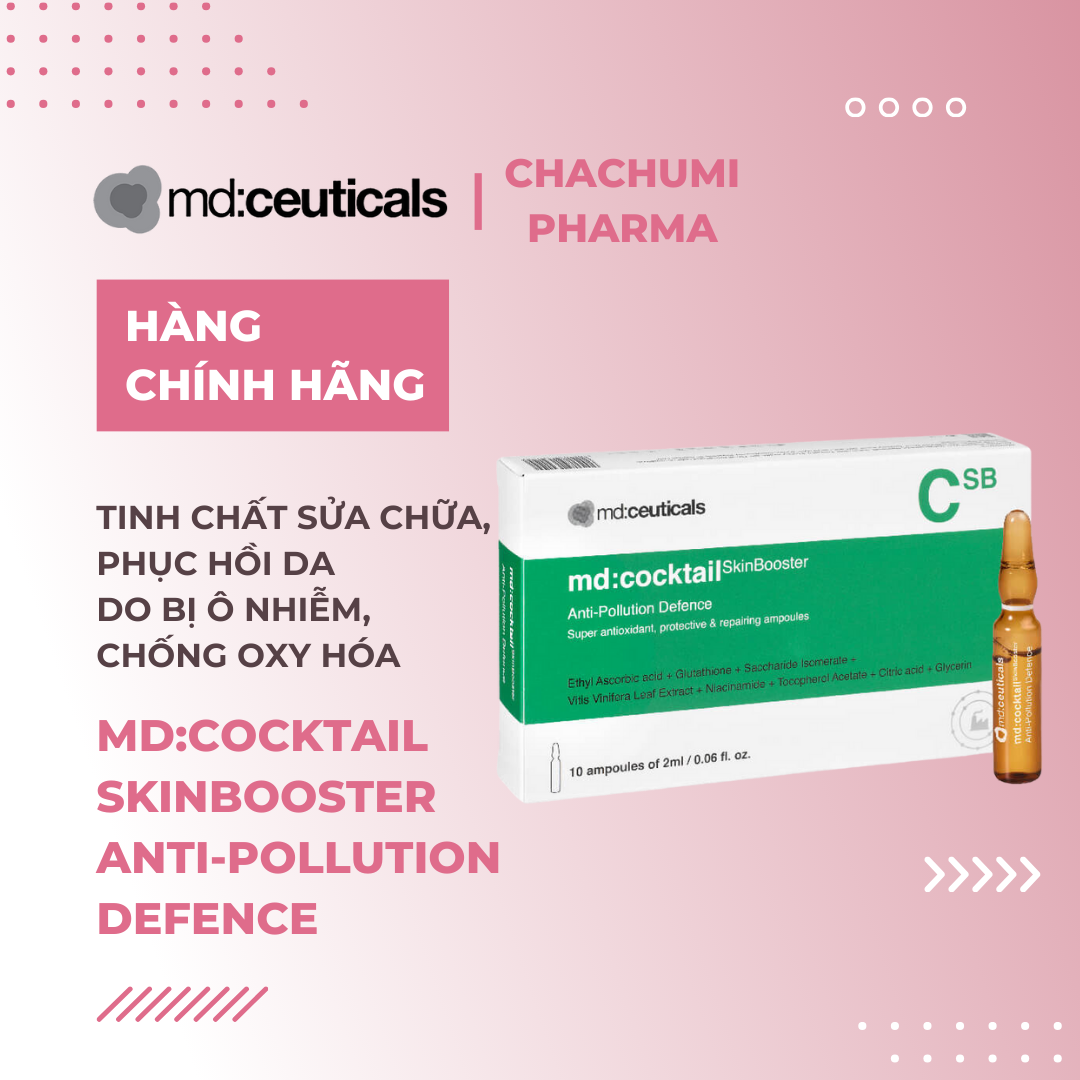 Md:ceuticals md:cocktail Skinbooster Anti-Pollution Defence – Tinh chất sửa chữa, phục hồi da do bị ô nhiễm, chống oxy hóa