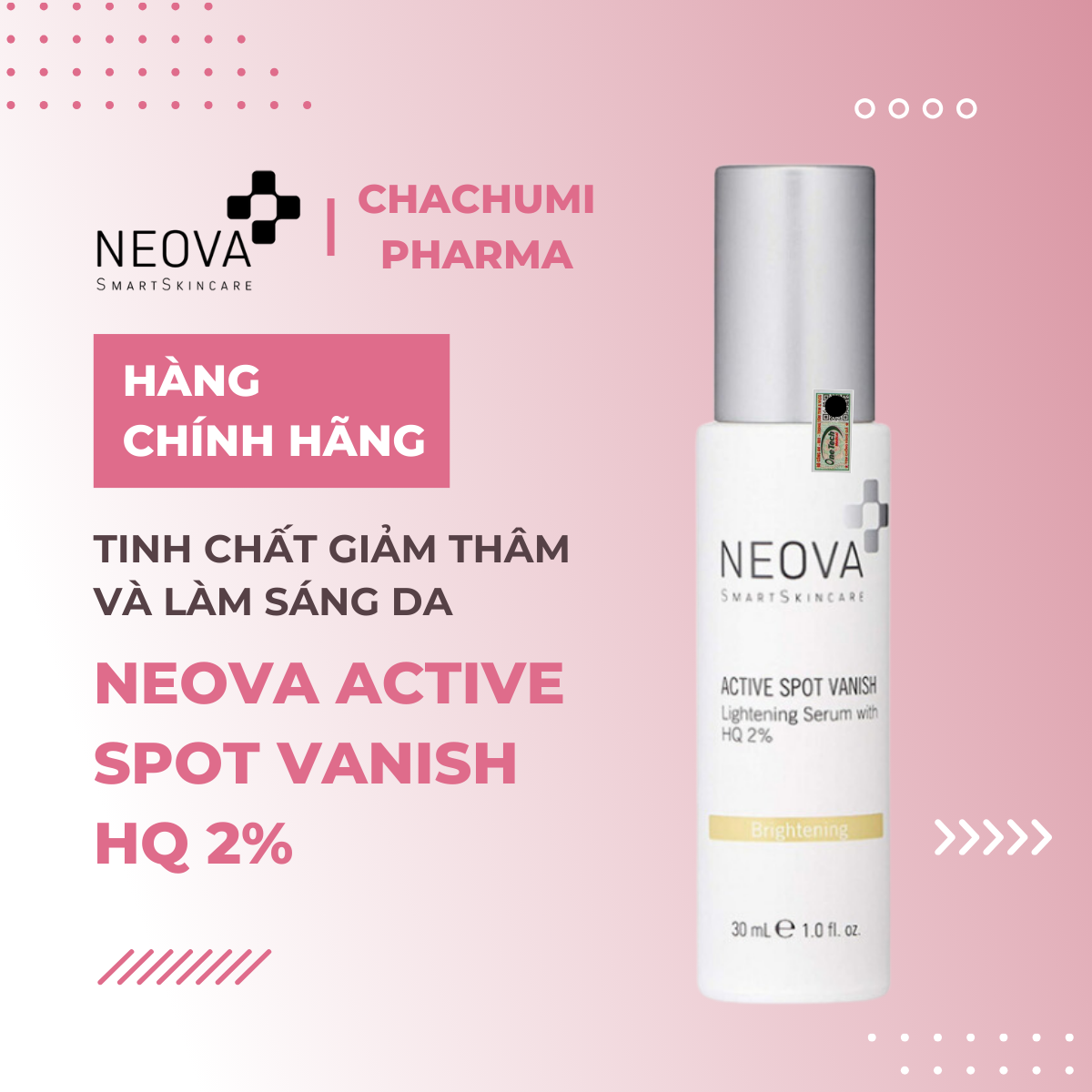 Neova Active Spot Vanish HQ 2% - Serum làm trắng, trị nám & xóa đồi mồi
