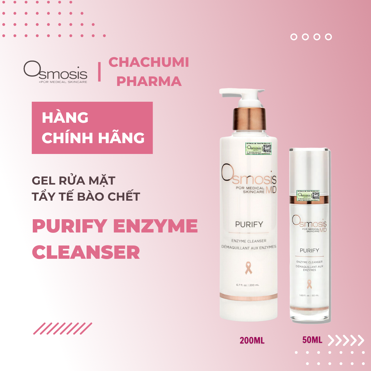 Sữa Rửa Mặt Osmosis Cleanse Gentle - Deep Clean Detox - Purify Enzyme Cleanser