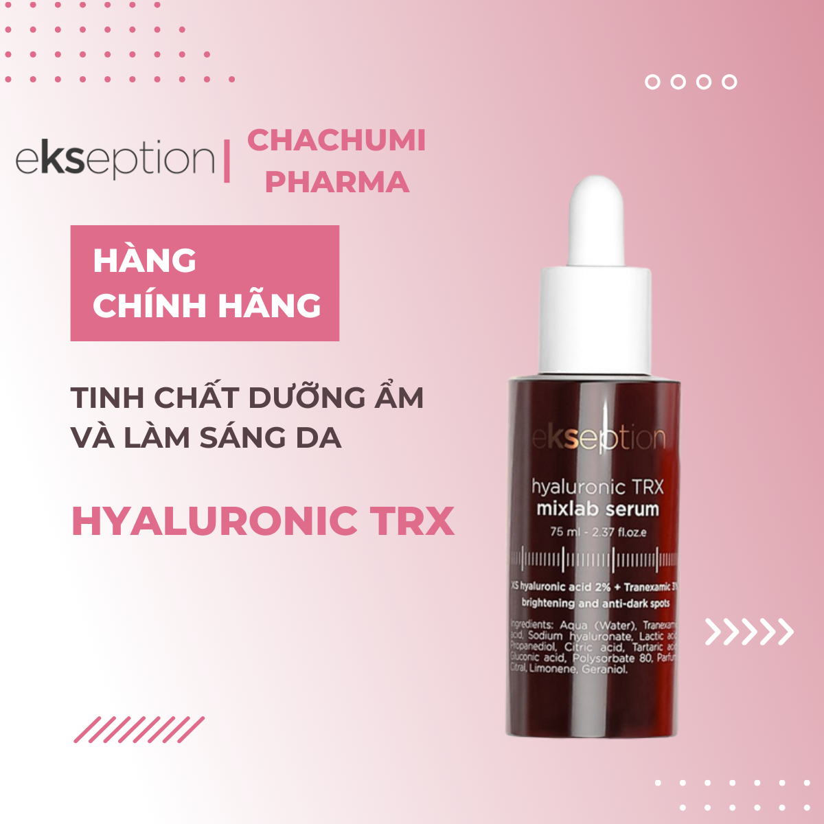 Tinh Chất Ekseption Hyaluronic TRX Mixlab Serum Dưỡng Sáng, Làm Mờ Sắc Tố Da 75ml