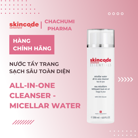 Skincode All-in-one Cleanser - Micellar Water - Nước phân tử Micellar tẩy trang sạch sâu toàn diện