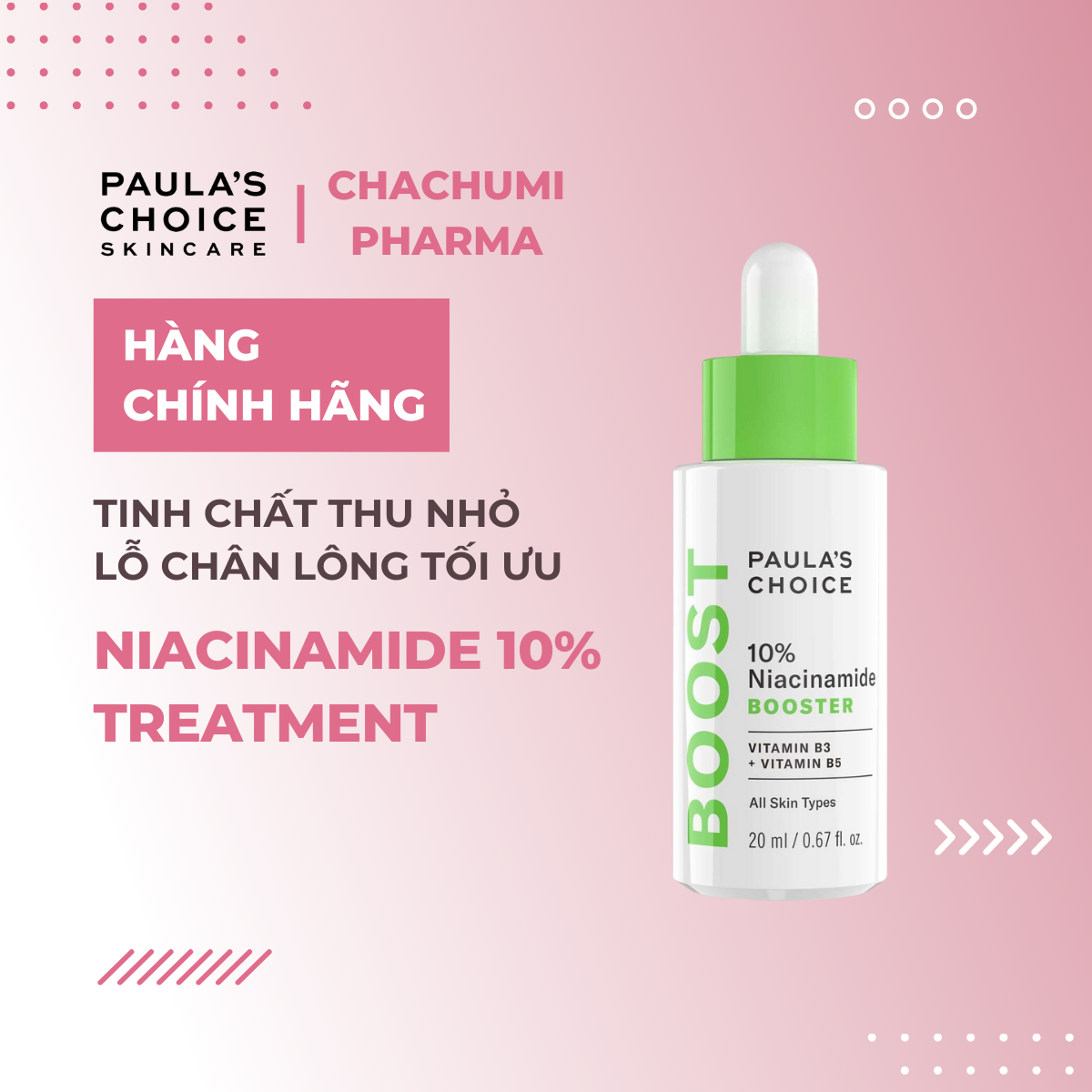 Paula's Choice 10% Niacinamide Booster - Tinh chất se khít lỗ chân lông và làm sáng da