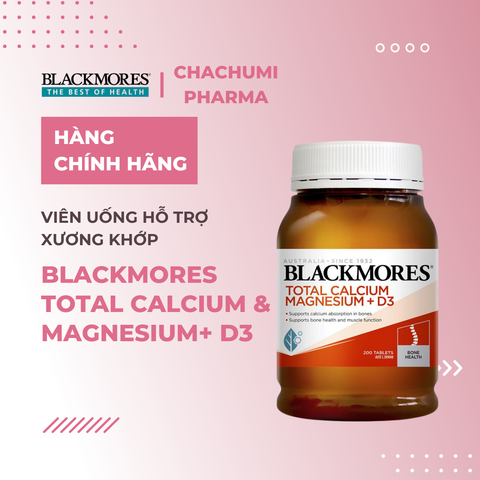 Blackmores Total Calcium & Magnesium + D3 - Viên uống hỗ trợ xương khớp