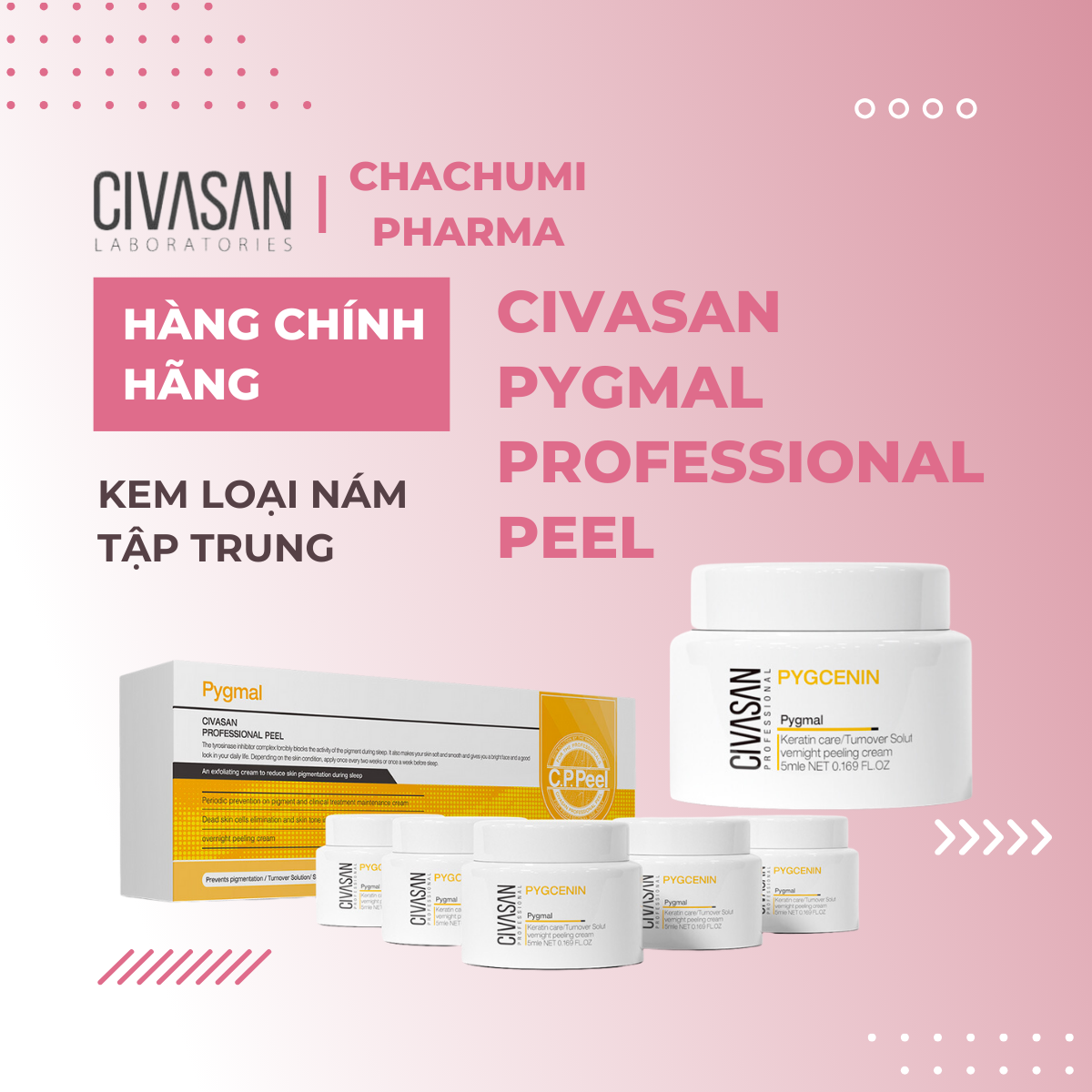 Civasan Pygmal Professional Peel - Kem loại nám tập trung