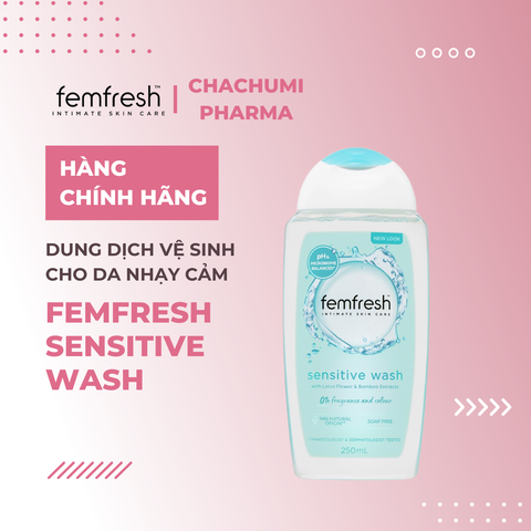 Femfresh Sensitive Wash 250ml (xanh) - Dung dịch vệ sinh cho da nhạy cảm