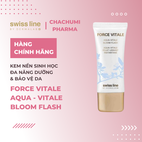 Swissline Force Vitale Aqua-Vitale Bloom Flash - Kem sinh học đa chức năng nuôi dưỡng, bảo vệ da và tạo lớp nền make up tươi sáng, hiệu chỉnh màu da hoàn hảo