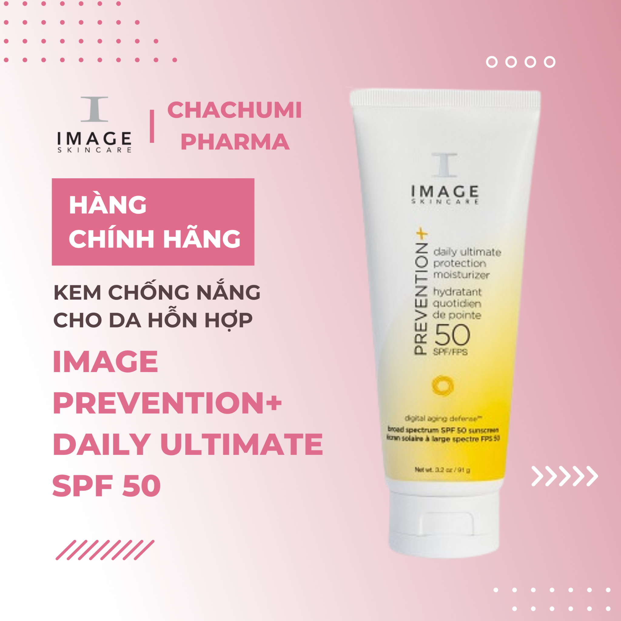 Image Prevention+ Daily Ultimate Protection Moisturizer SPF50 170g - Kem chống nắng Image da dầu, da hỗn hợp