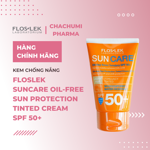 Floslek Suncare Oil Free Sun Protection Tinted Cream SPF 50+ 50ml