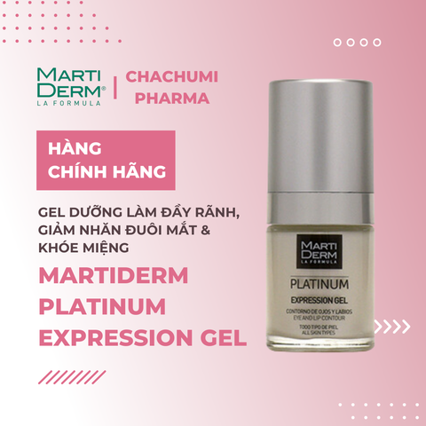MartiDerm Platinum Expression Gel - Gel Dưỡng Làm Đầy Rãnh, Giảm Nhăn Đuôi Mắt & Khóe Miệng (15ml)