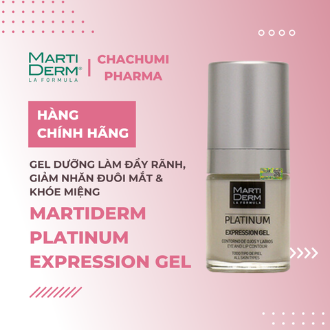 MartiDerm Platinum Expression Gel - Gel Dưỡng Làm Đầy Rãnh, Giảm Nhăn Đuôi Mắt & Khóe Miệng (15ml)