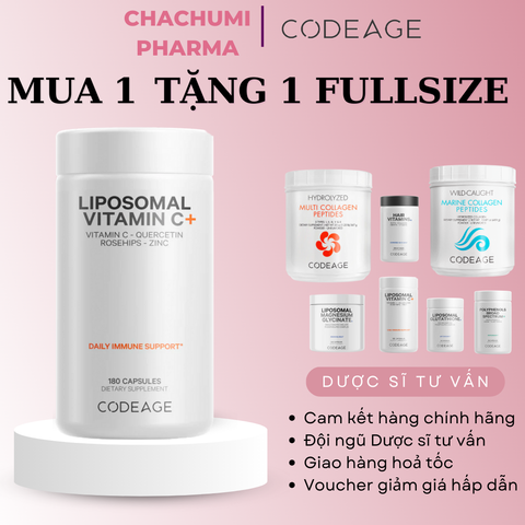 [MUA 1 TẶNG 1] Codeage Collagen - Glutathion - Vitamin C - Hair - Polyphenols - Magnesium