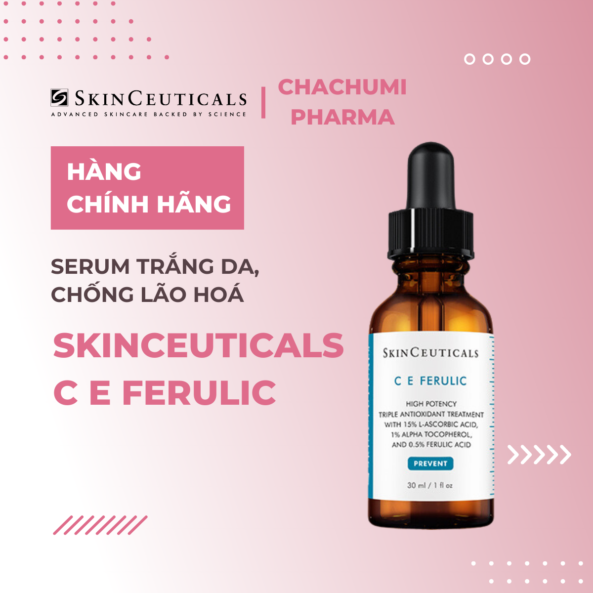 Skinceuticals C E Ferulic - Serum Trắng Da, Chống Lão Hoá (Pháp)