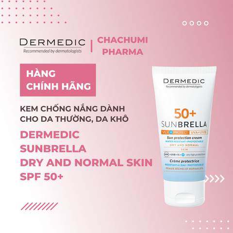 Dermedic SUNBRELLA Sun Protection Cream Dry and Normal Skin SPF 50+ - Kem Chống Nắng Cho Da Thường Đến Khô 50ml