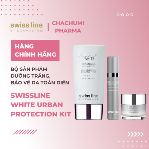 Swissline White Urban Protection Kit - Bộ dưỡng trắng, bảo vệ da toàn diện