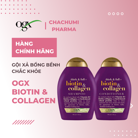 Biotin And Collagen - Cặp Dầu Gội Xả Tím