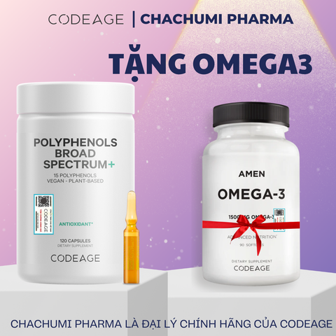[TẶNG FULLSIZE] Viên Uống Chống Nắng Trẻ Hóa Da CodeAge Polyphenols 120 Viên