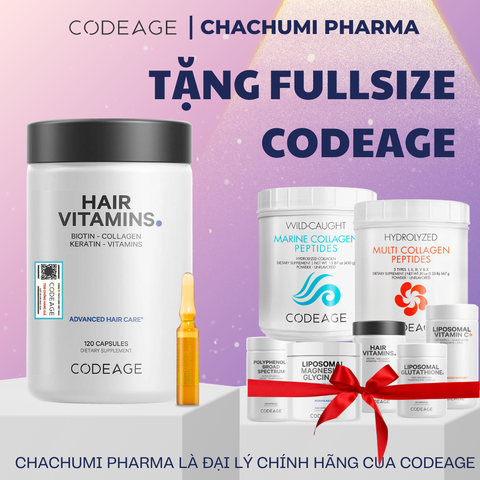 [TẶNG FULLSIZE] Viên Uống CodeAge Hair Vitamins Kích Thích Mọc Tóc, Cải Thiện Nang Tóc 120 viên