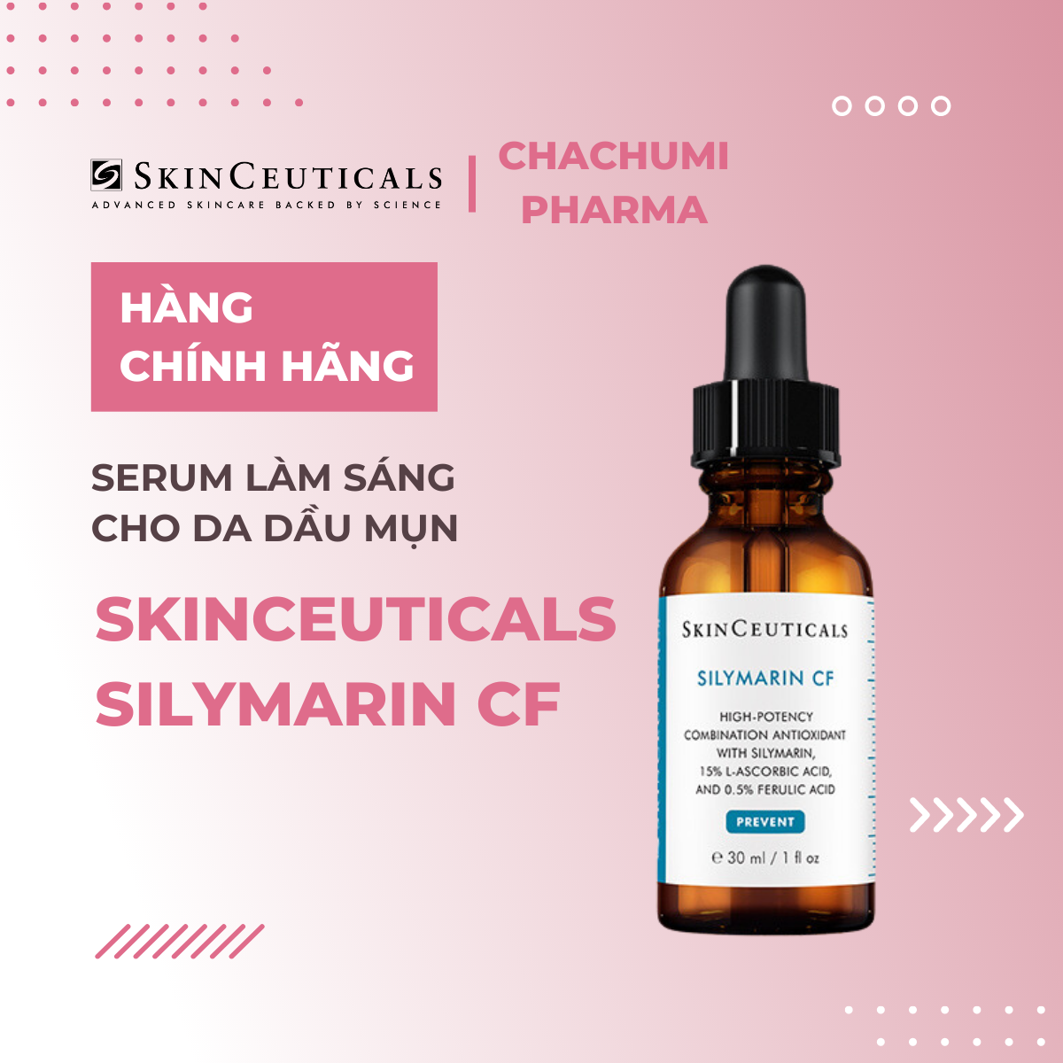 SkinCeuticals Silymarin CF 30ml - Serum Làm Sáng Cho Da Dầu Mụn