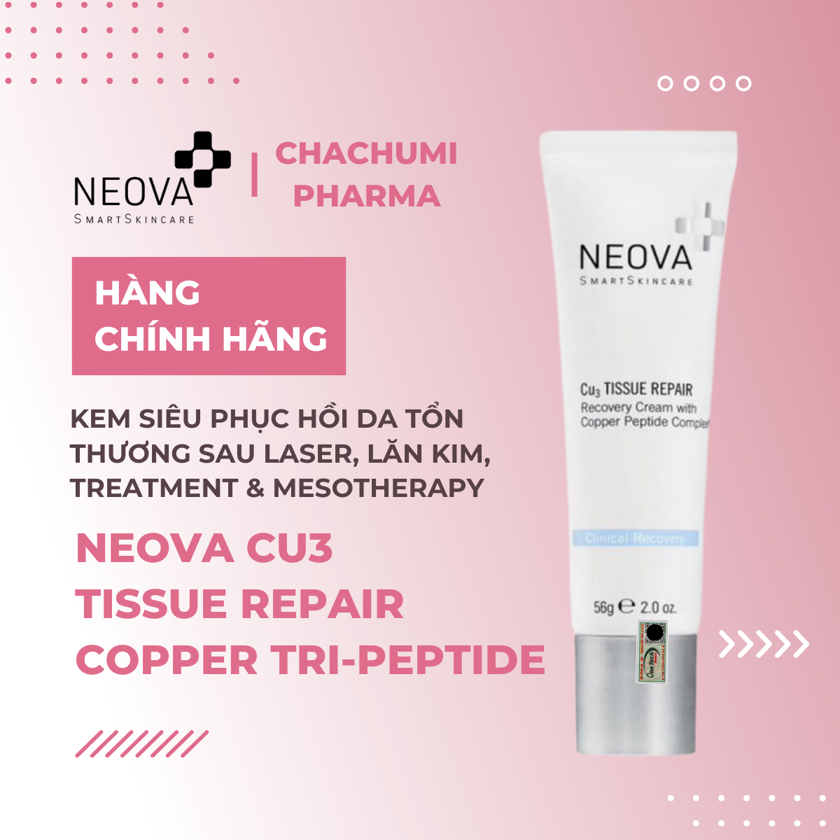 Neova Cu3 Tissue Repair - Kem phục hồi da tổn thương sau laser, bỏng hay mesotherapy