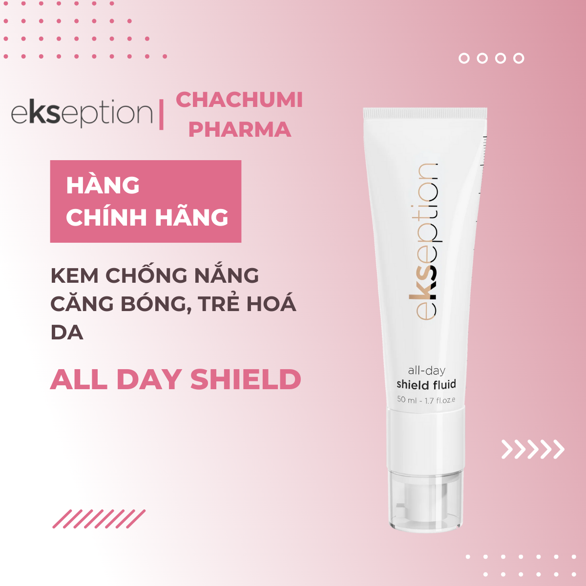 Kem Chống Nắng Ekseption Căng Bóng, Trẻ Hóa Da Ekseption All Day Shield SPF50 50ml