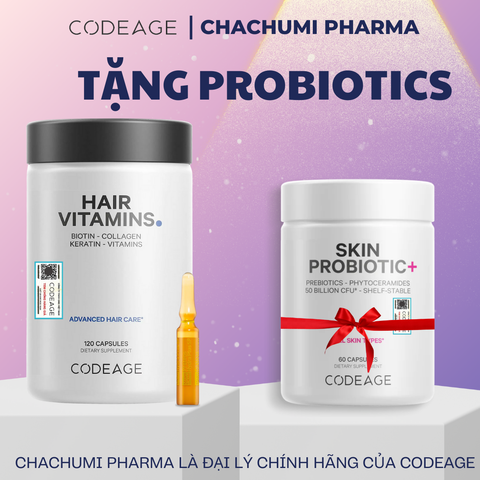 [TẶNG FULLSIZE] Viên Uống CodeAge Hair Vitamins Kích Thích Mọc Tóc, Cải Thiện Nang Tóc 120 viên